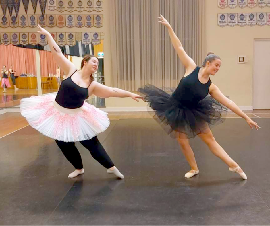 Georgie and Caitlin in repertoire class.  Dancing together creates strong friendships.