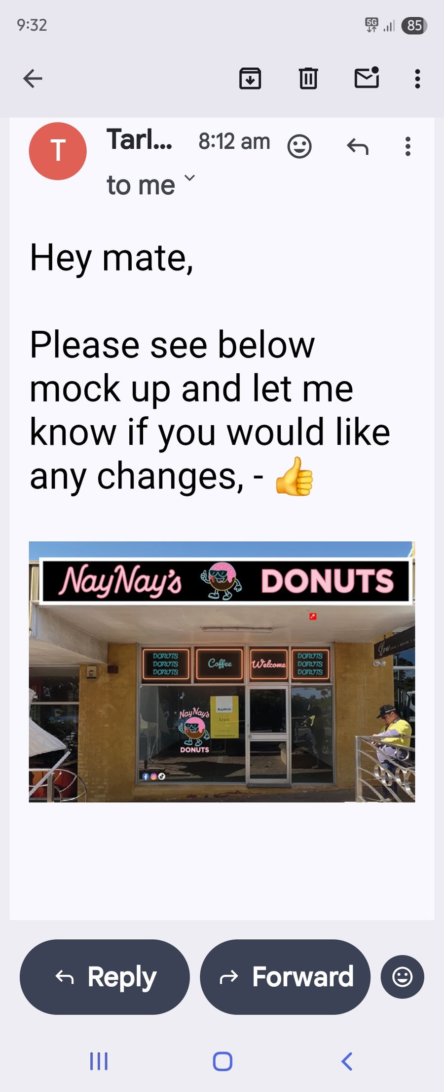 Mock Up Image Of Shop Front From Signwriter